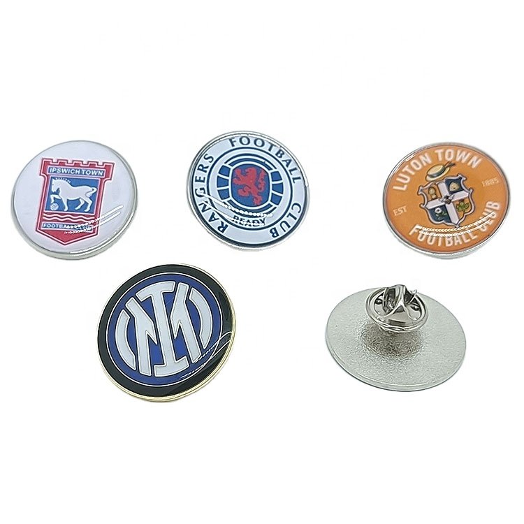 National World Soccer Football Team Logo Metal Lapel Pins Enamel Epoxy UV Print Custom Football Club Shoe Alloy Pins Badges