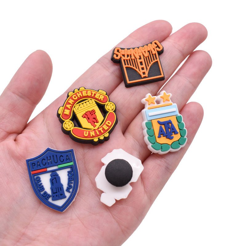 Custom 2024 Most Popular Pvc Shoe Charms Football Sports Teams Accessories European Cup Theme Clog Charms silicone charms
