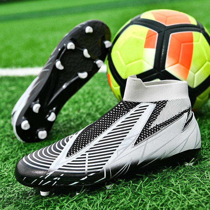 Soccer Cleats Men Breathable Indoor Long Spikes Ankle Training Football Boots Kids Boys Professional Soccer Shoe Non Slip