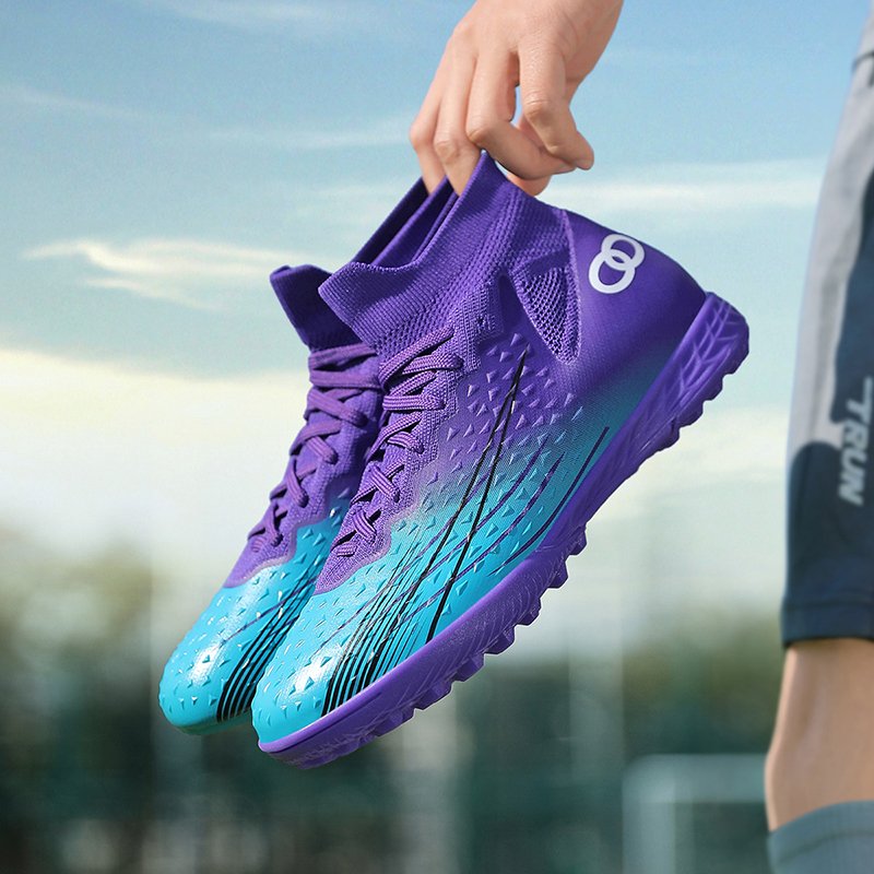Professional OEM Stock Men's Women's Soccer Cleat Shoes Messi's Solid Anti-Slip Waterproof Match Football Summer Winter Use
