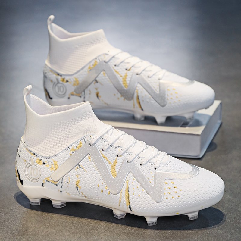 2023 new high-top football shoes large size broken nails men's and women's football shoes fashion wear-resistant football shoes