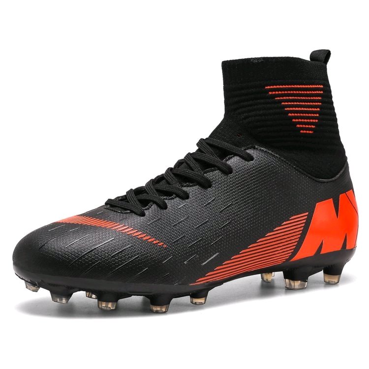your own football boots shoes in OEM zapatillas futsal high cut american football shoes for men black outdoor soccer shoes
