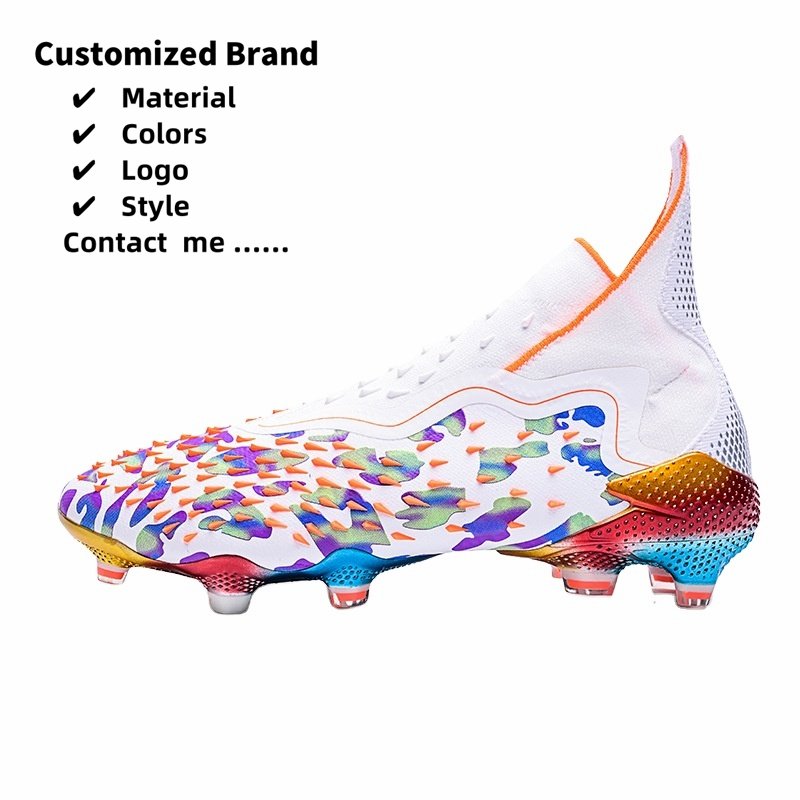 2023 high ankle mens womens kids freak+ football soccer shoes cleats TF l.aceless indoor football soccer shoes boots