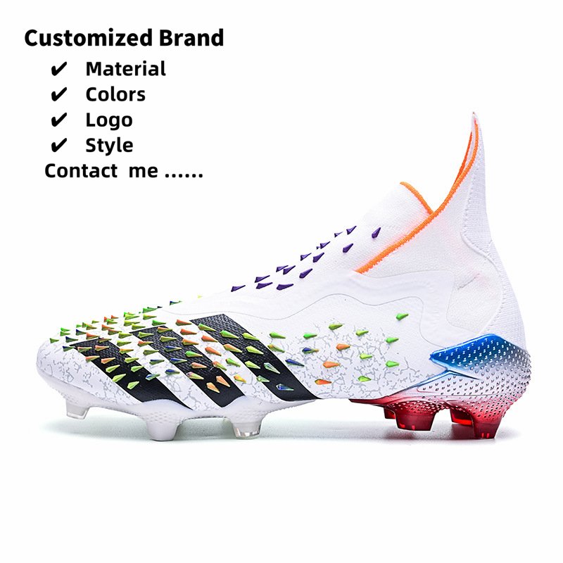 2023 high ankle mens womens kids freak+ football soccer shoes cleats TF l.aceless indoor football soccer shoes boots