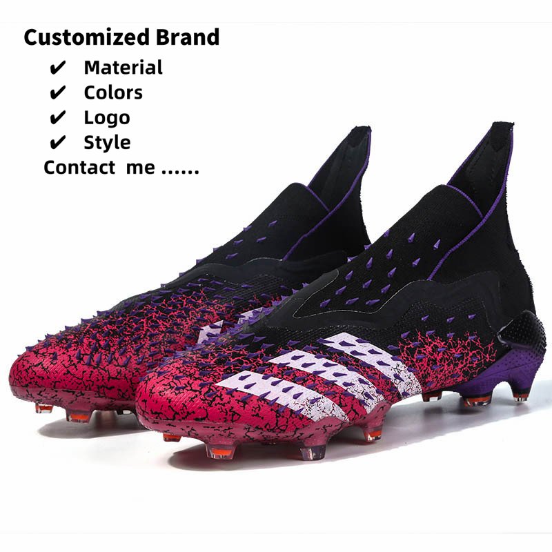 2023 high ankle mens womens kids freak+ football soccer shoes cleats TF l.aceless indoor football soccer shoes boots