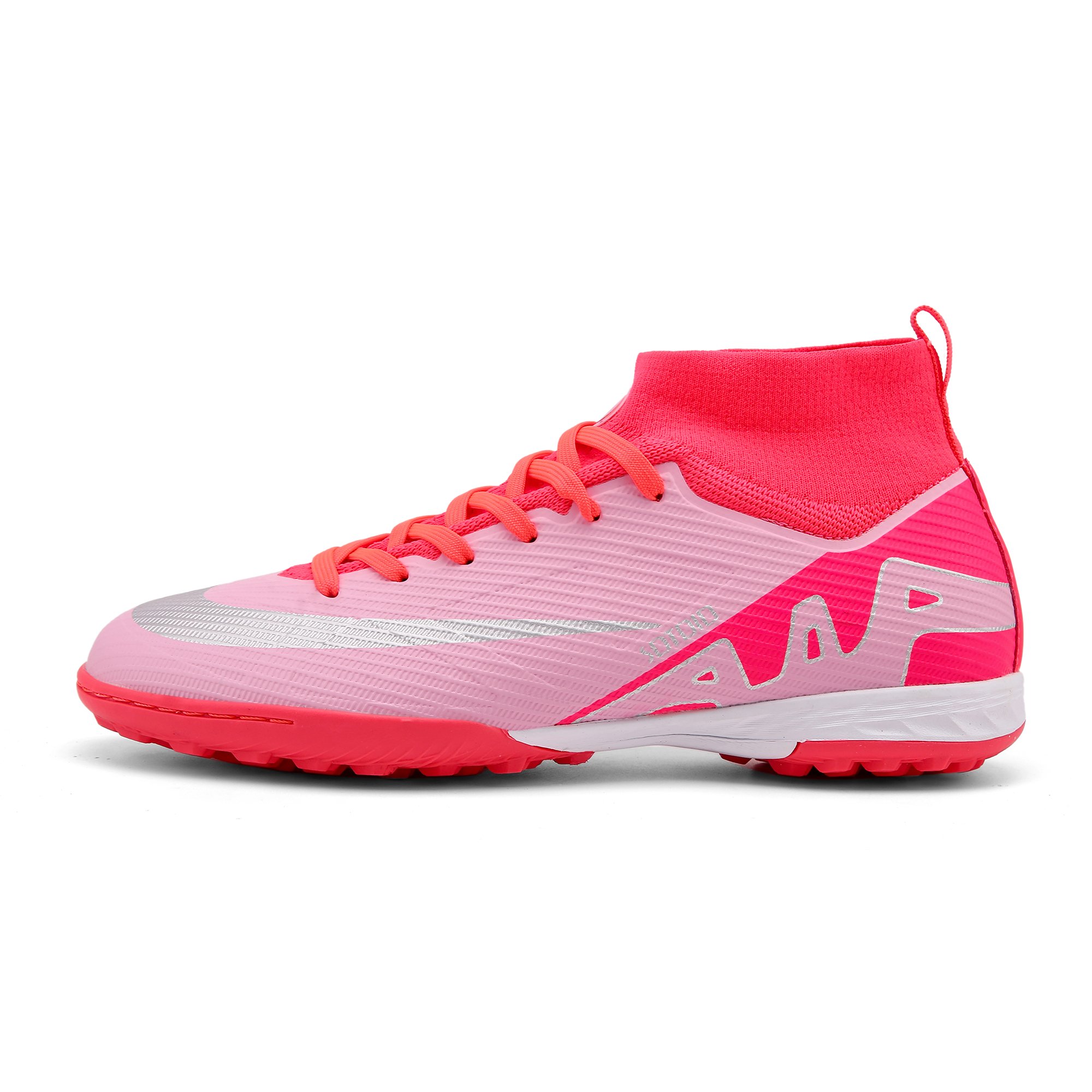 Custom Men's High-Tops Lace-Up Non-Slip Short Spikes Rubber Outsoles Indoor Firm Ground Turf Futsal Soccer Cleats Football Shoes