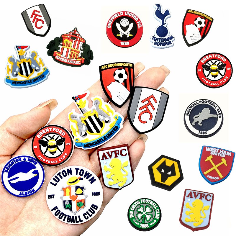 Hot Selling wholesale PVC shoe charms The Premier League football clubs clog charms World famous soccer teams shoes accessories