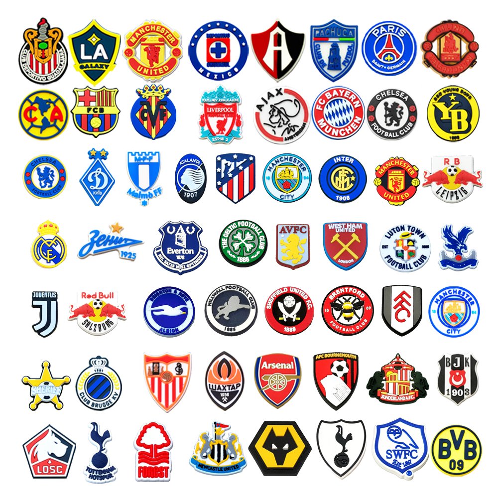 Hot Selling wholesale PVC shoe charms The Premier League football clubs clog charms World famous soccer teams shoes accessories