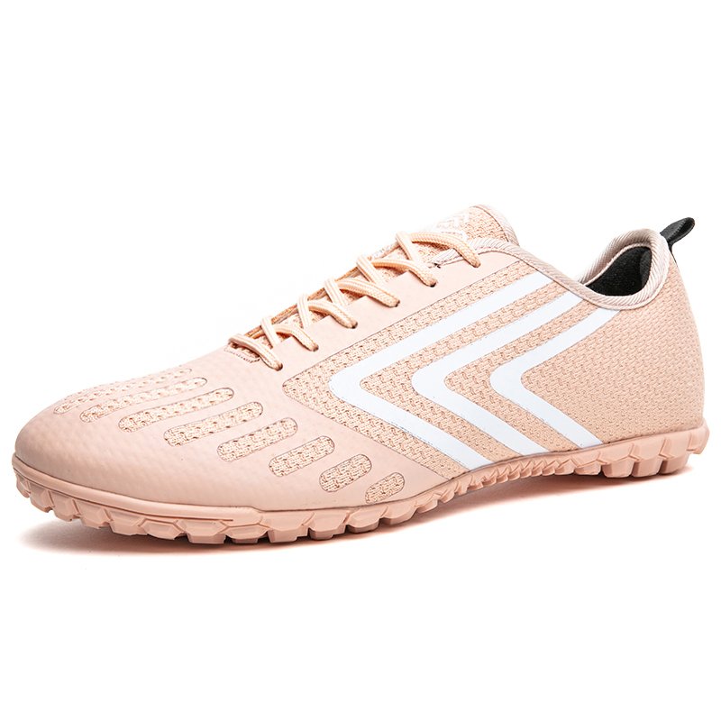 Cross-border Hot Sale High-top Sock Cuffs Leather Surface Spikes Broken Spikes Flat Training Black Female Soccer Shoes
