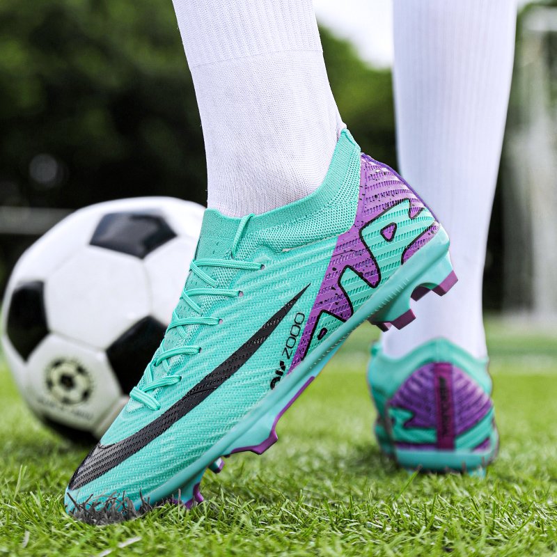 Wholesale High Quality Football Boots High Ankle Soccer Shoes for Boys Rubber Insole Sport Style Summer Autumn Seasons