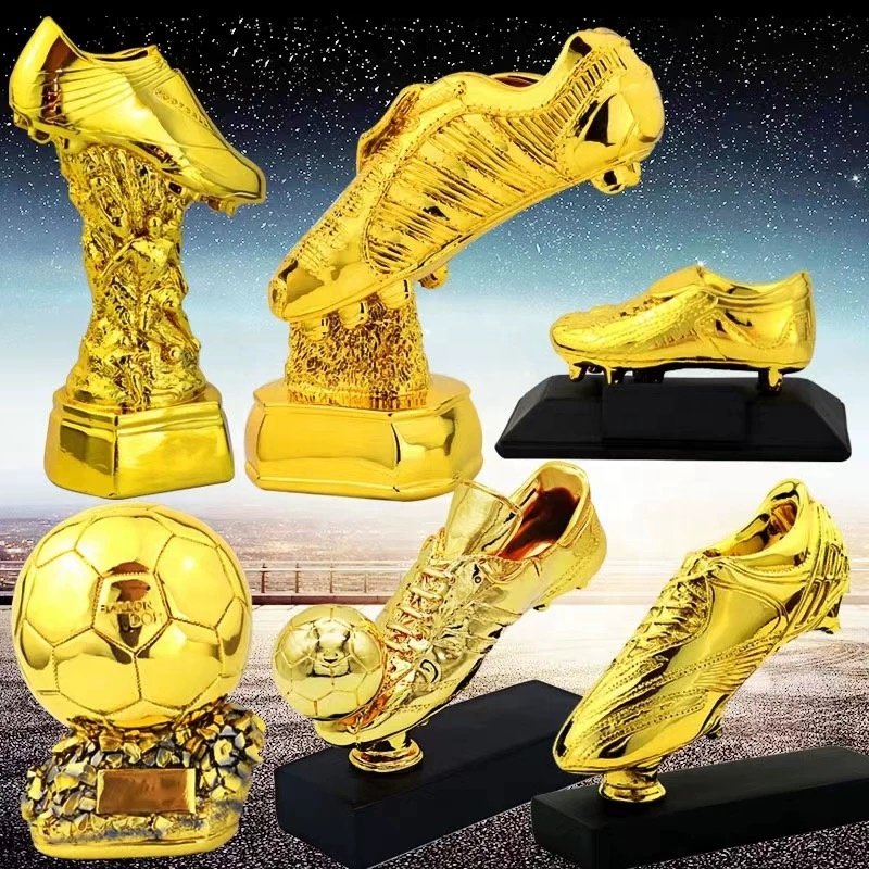 World Soccer Cup Resin Crafts Football Shooter Golden Boots Bonus Shoes Gold ball Electroplating Trophy Fan