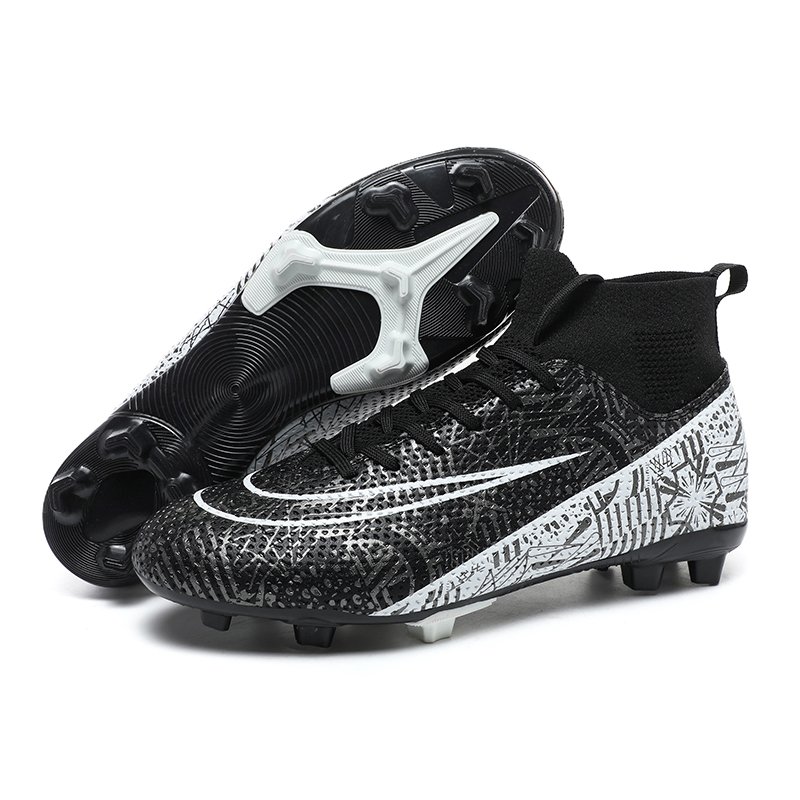 2024 New Most Popular High Ankle Soccer Shoes Man Kids Training Soccer Football Boots Customized Anti-slip Football Shoes