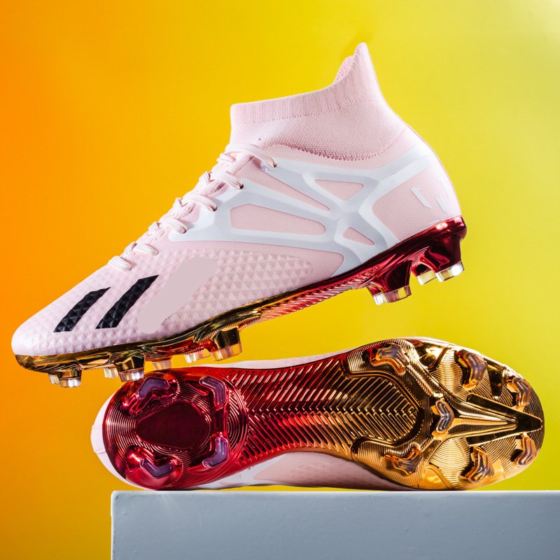 Falcon high-top soccer shoes new plating bottom adult students game training FG long spikes TF spikes soccer shoes