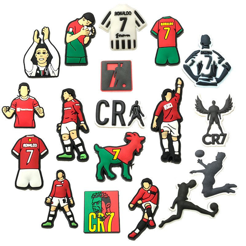 designer charms custom Wholesale custom designer clog charms football star buckles for shoes soccer shoe charms for fans gifts