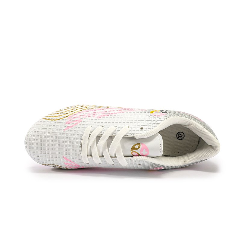 Wholesale Pink Leather Football Boots Children's Soccer Shoes in Stock Low-Priced for Summer and Winter Use
