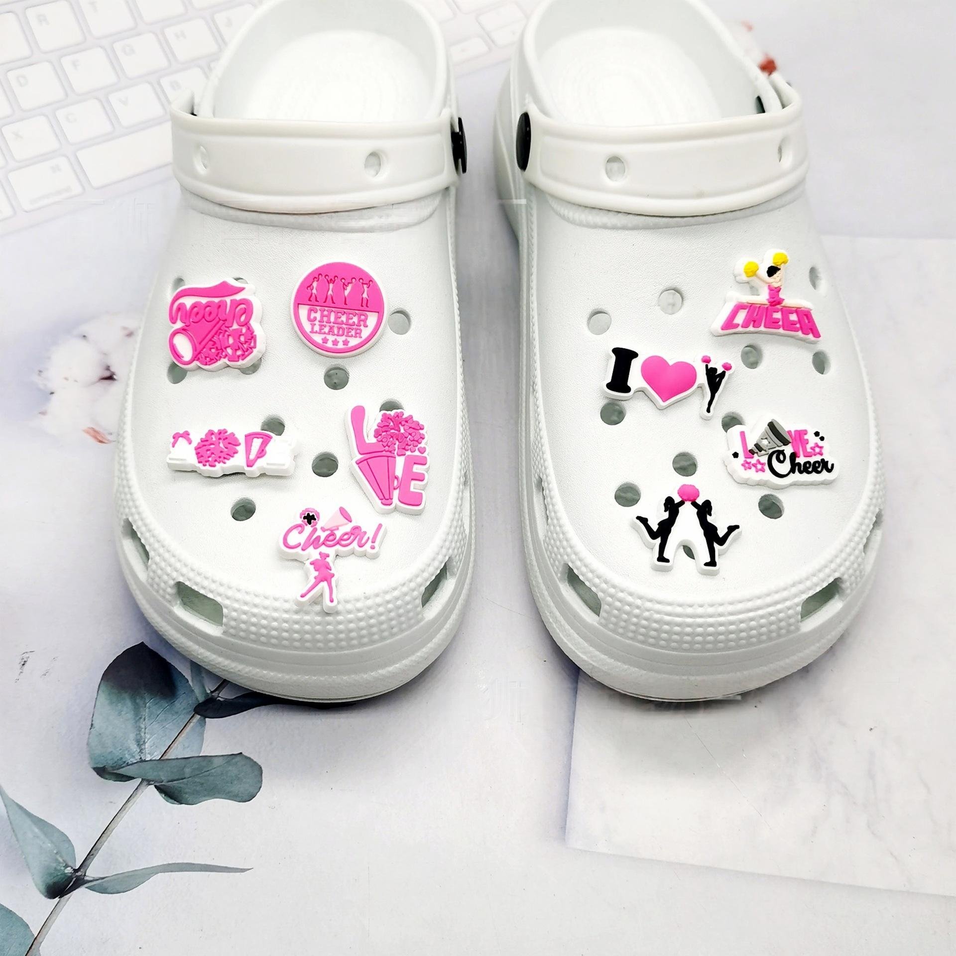 wholesale Hot Sell Soft Pvc Rubber Shoe Charms Shoe Decoration Cartoon anime cute clog Buckle For sandal Detachable shoes flower