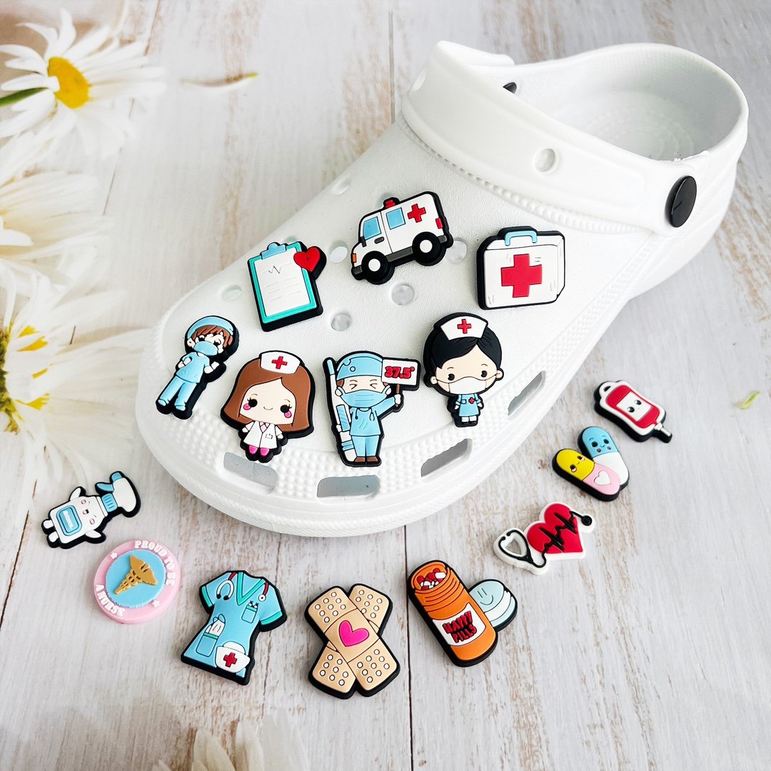 wholesale Hot Sell Soft Pvc Rubber Shoe Charms Shoe Decoration Cartoon anime cute clog Buckle For sandal Detachable shoes flower