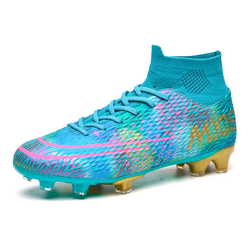 China Drop Shipping Cheap Men's Indoor Football Boot High Ankle Outdoor Soccer Cleat Sneaker Wholesale Sport Shoes Custom Brand
