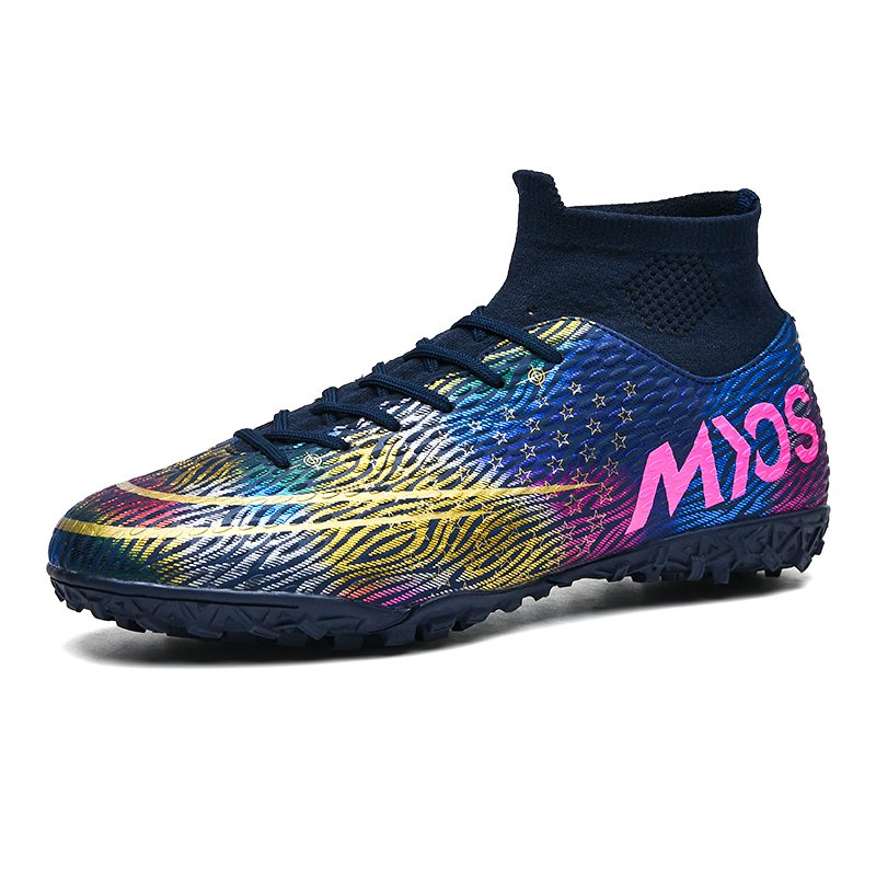 China Drop Shipping Cheap Men's Indoor Football Boot High Ankle Outdoor Soccer Cleat Sneaker Wholesale Sport Shoes Custom Brand