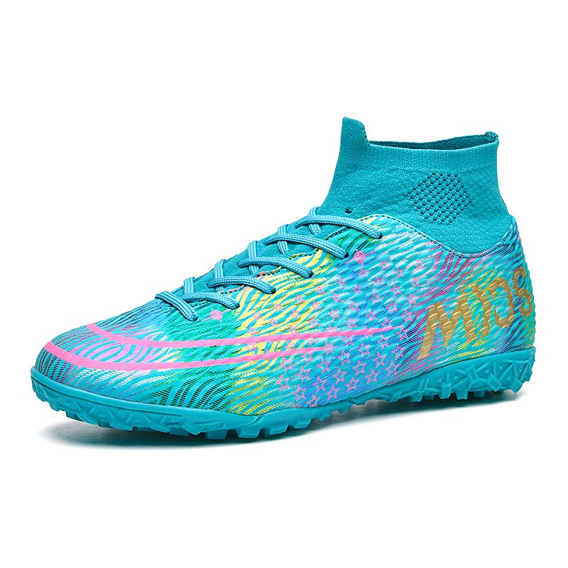 China Drop Shipping Cheap Men's Indoor Football Boot High Ankle Outdoor Soccer Cleat Sneaker Wholesale Sport Shoes Custom Brand