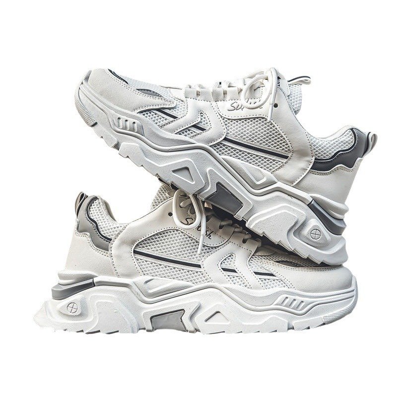 2024 new fashion men's casual sports shoes soft sole wear-resistant anti-slip sports skateboard shoes lace-up walking shoes
