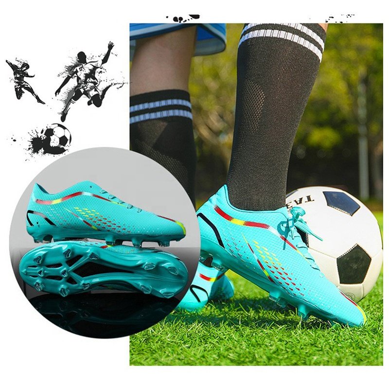 Men's Youth Soccer Cleats High-Tops Slip-On Indoor Training Shoes for Winter Spring Autumn Turf Football Shoes with Mesh Insole