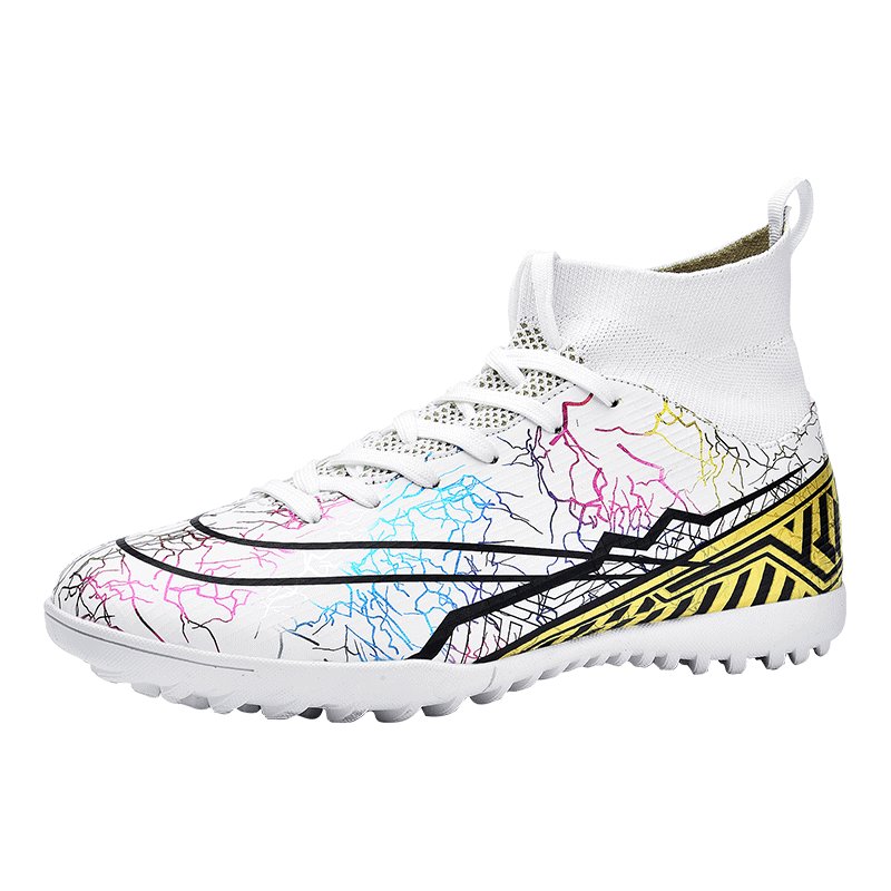 2024 Mens Soccer Shoes Cristiano Ronaldo Football Boots Knitted High Low Solid FIRM Cleats size 32-47