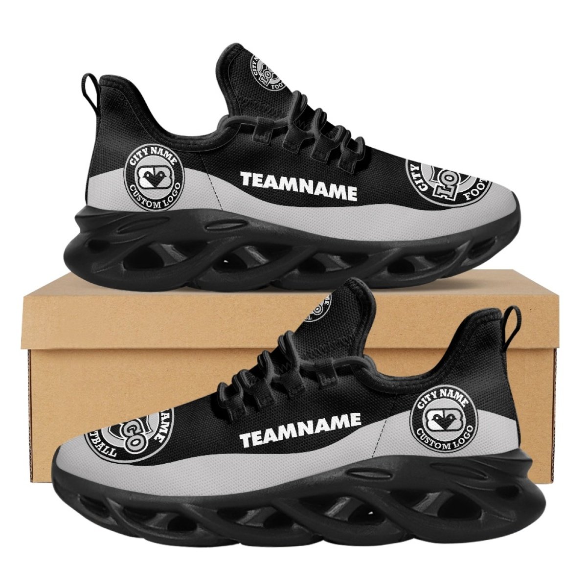 Low MOQ Trademark Soccer Latest Style Customized Men Plus Big Size Platform Shoes Breathable Sport Running Shoes