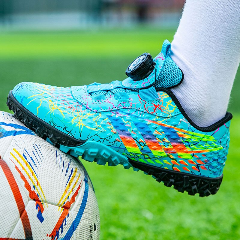 Children's Football Shoes Low-top Lace Up Soccer futsal shoes Football Boots Button TF Team Boy's Girls' Footwear Sneakers