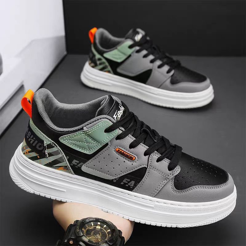 Autumn and winter fashion design new men's casual sports shoes soft sole increase casual skateboard shoes lace-up walking shoes