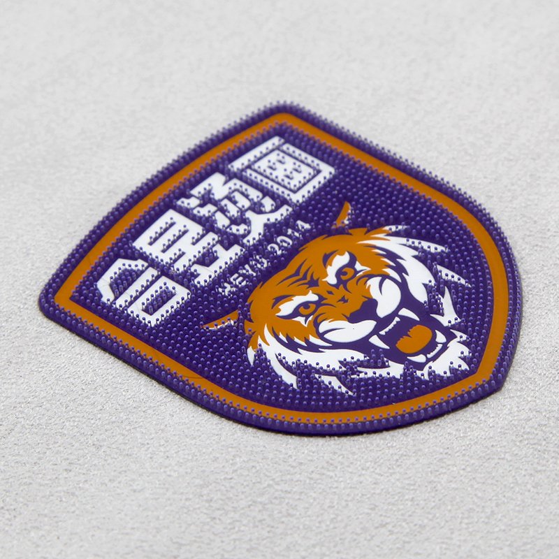 Customized Club Soccer 3d Logo Silicone Tatami Patches Sports Flock Heat Transfer Badge Iron On Labels for Garments Shoes
