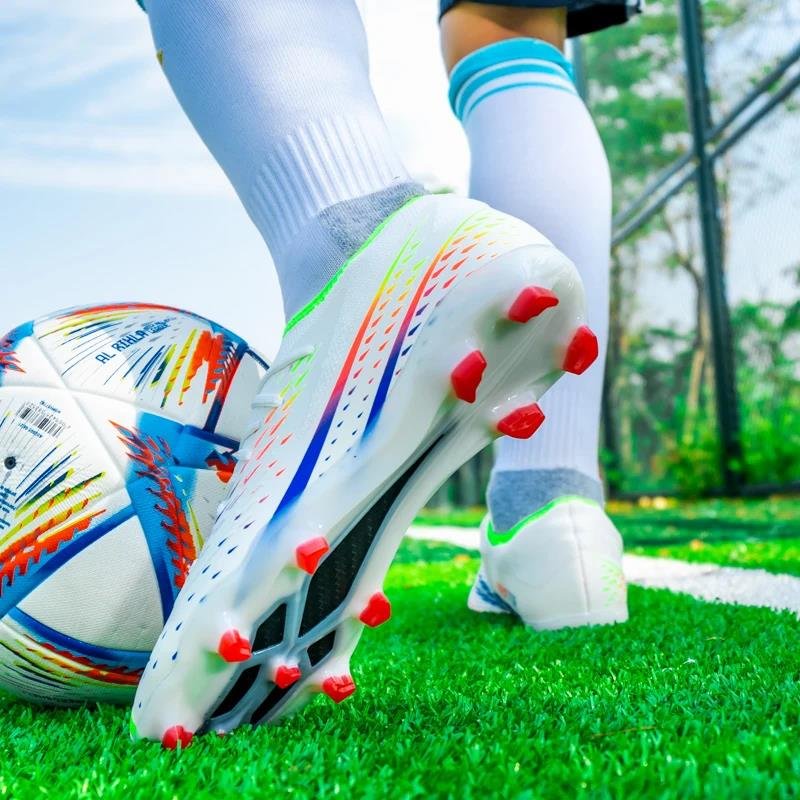 Soccer Shoes Men's Women Football Boots Non-Slip Cleats Training Grass Sneakers Teenagers Outdoor Breathable Sport Footwear