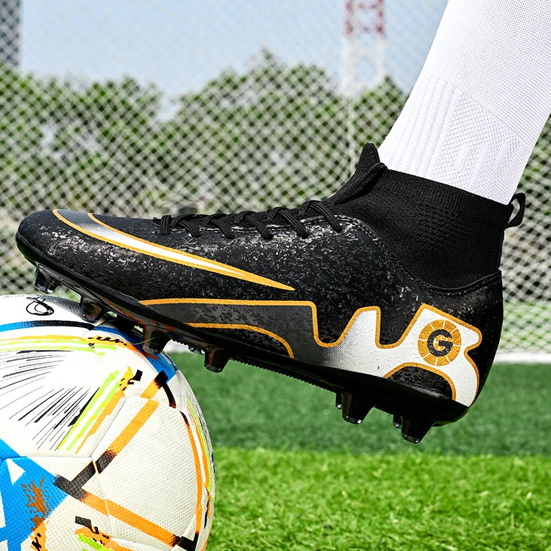 OEM/ODM customize new sport futsal black leather soccer football indoor shoes