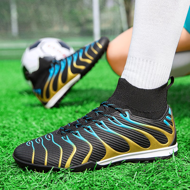 OEM Outdoor Professional Men Football Sneakers Boy Soccer Shoes High Ankle Men's Cleats Training Sport Shoes custom soccer shoes