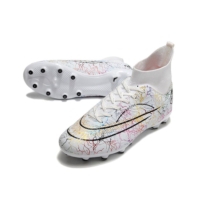 Factory Outlet Unisex Autumn High Top Adult Training Game Sneakers Indoor Outdoor Lawn Youth Student Sport Soccer Shoes TF/AG