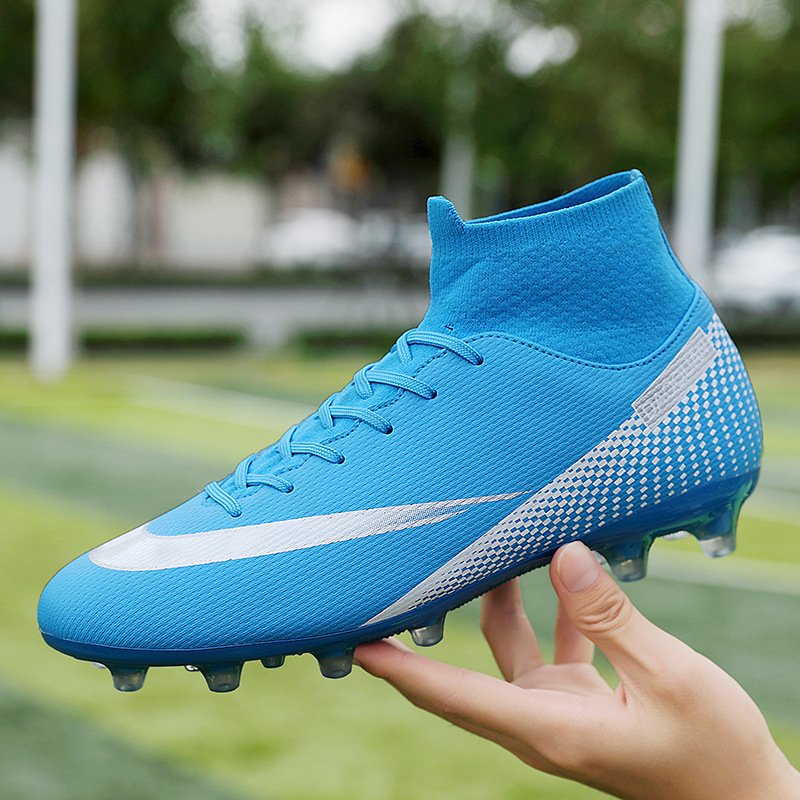 Soccer shoes high top long spikes broken spikes children's professional training sneakers 48 yards sports shoes for men