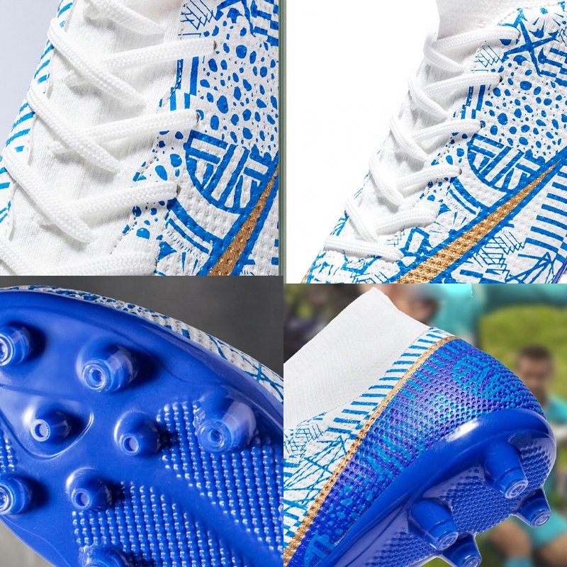 China Sports Kids Football Shoes from Size 28-45 Indoor Cleats Soccer Shoes with Genuine Leather Lining Manufactured for Boys