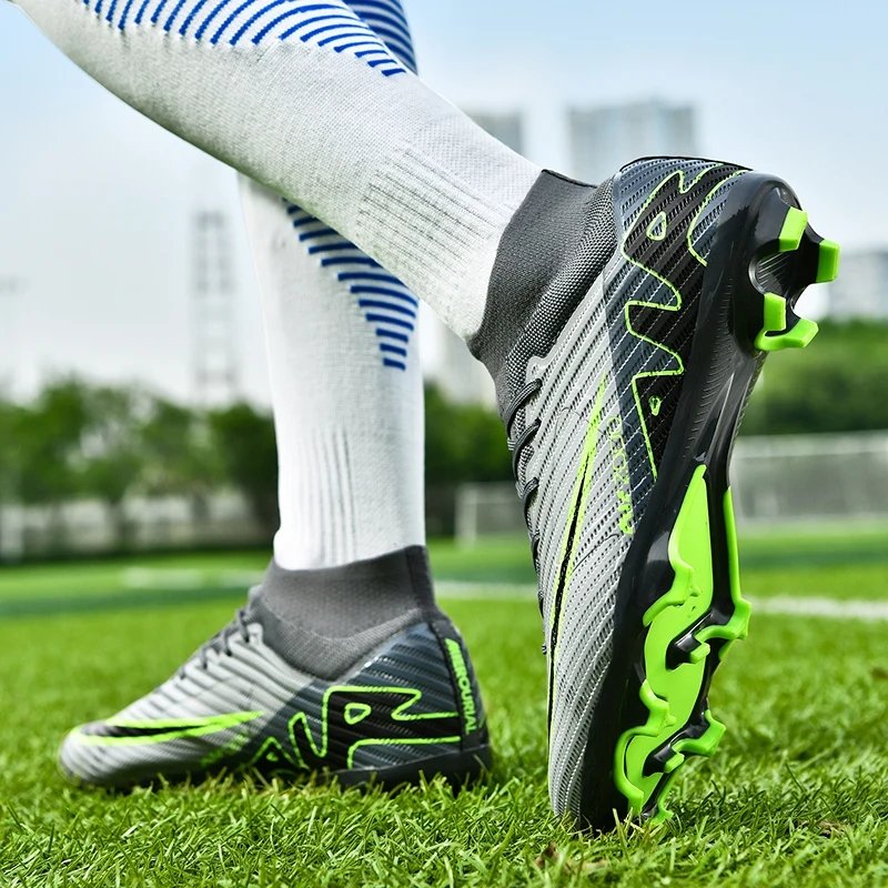 FG Outsole Men's Football Shoes Outdoor Lawn Special Long Cleats High Top Team Sports Football Boots Wear Resistance Size 36-45