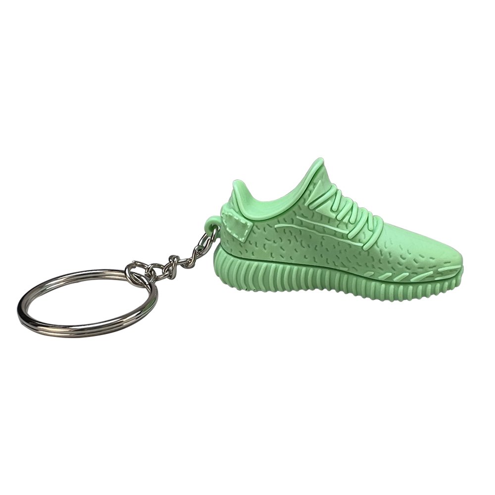 Pvc 3D Mini Shoes Soccer Shoe Keychain Green Color Shoes Charm Keychain