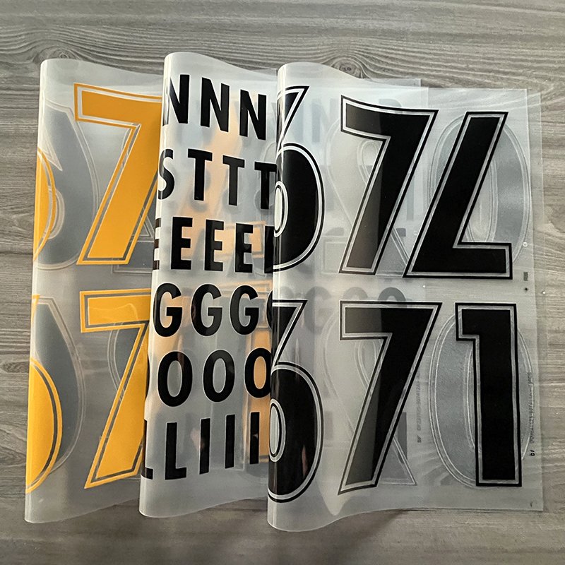 sewill Custom Soccer Plastisol Transfer Iron On Jerseys Number Letters Heat Transfer For clothings