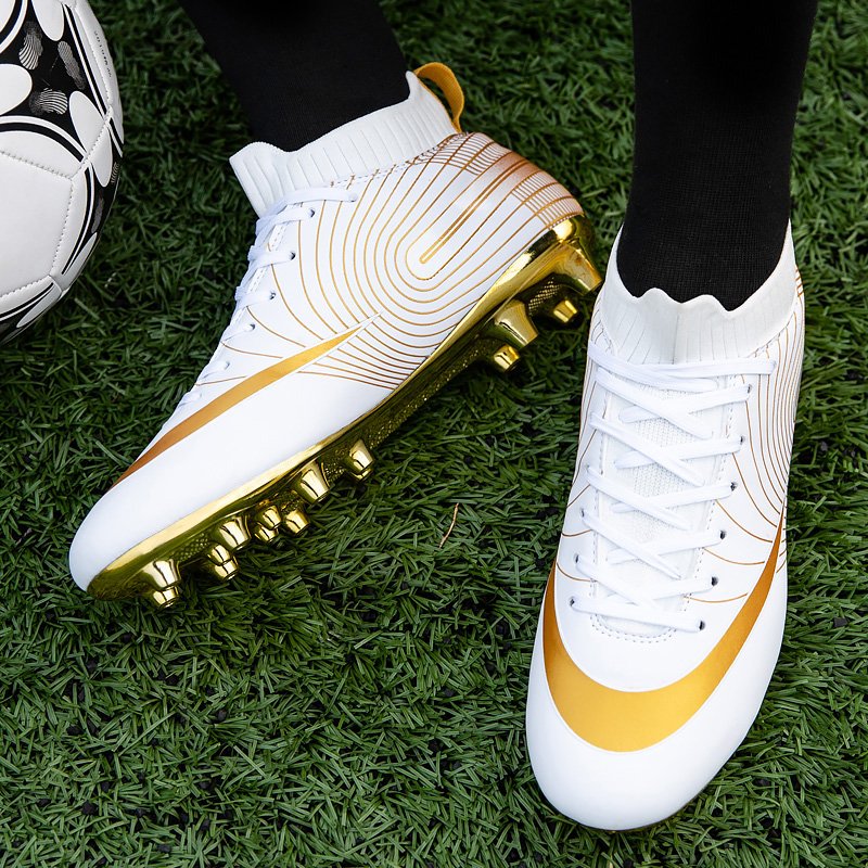 Professional Unisex Soccer Shoes Long Spikes TF Ankle Football Boots Outdoor Grass Cleats Football Shoes Eu size 34-44
