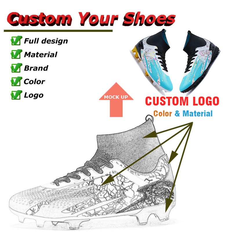Design Shoes Factory Custom Sneakers Futbol American Men Turf Outdoor Football Shoes Chuteira Futsal Indoor Soccer Shoes For Men