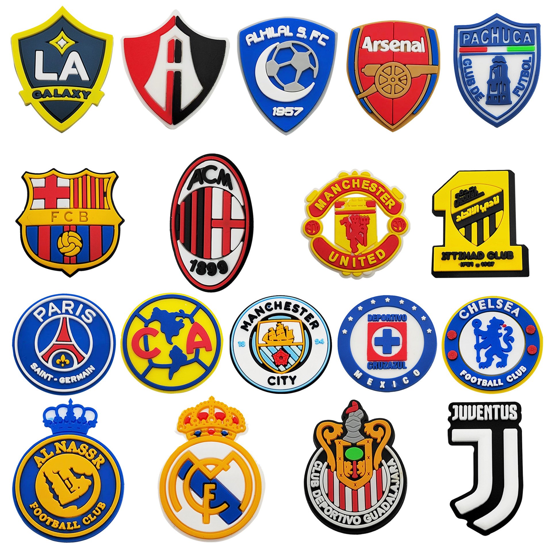 Europe Soccer Team Club Logo shoe charms
