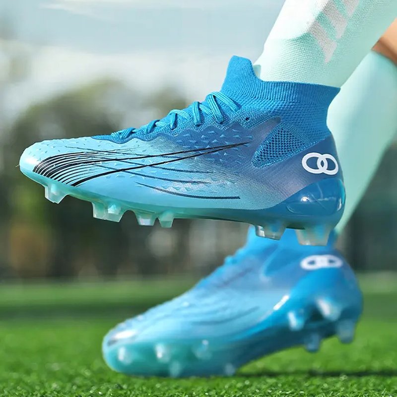 Factory customize Men Cleats Football Boots High Top Soccer boots Sneakers football shoes Turf Futsal outdoor Soccer shoes
