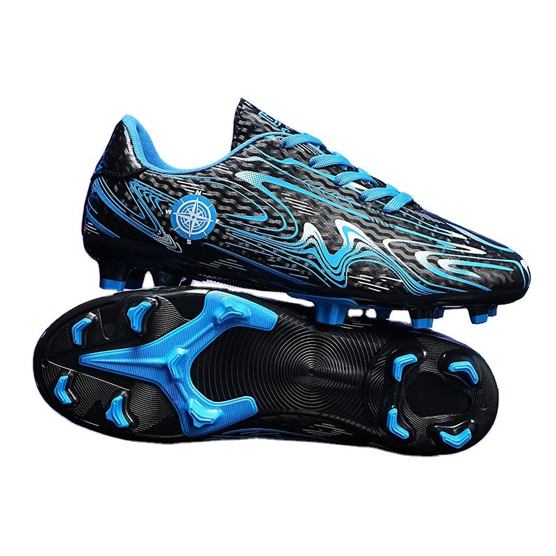 New soccer shoes children's five-a-side big children's small and medium-sized soccer shoes broken nails leather football shoes