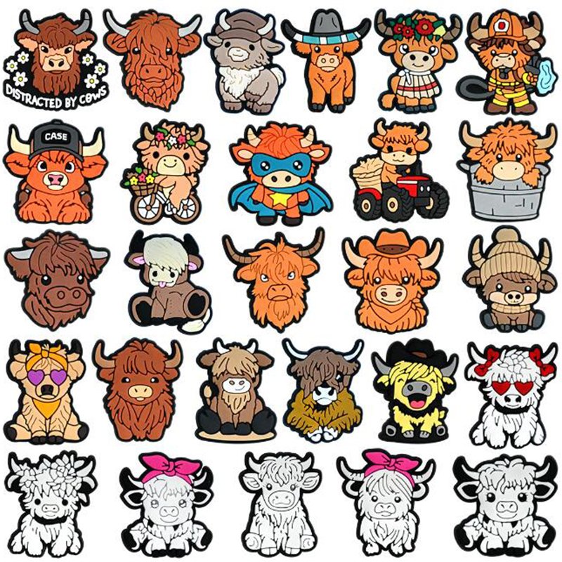 cartoon Pvc Soccer Shoe Charms cute Football sports shoe charms wholesale cute animal cow Clog Buckle Decorations for croc shoe