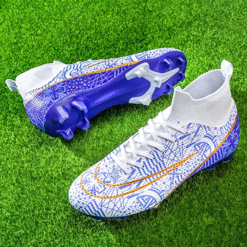 High Quality Famous Brand Football Boots High Ankle Soccer Shoes/Cleats for Men Summer/Winter Fashion Wh