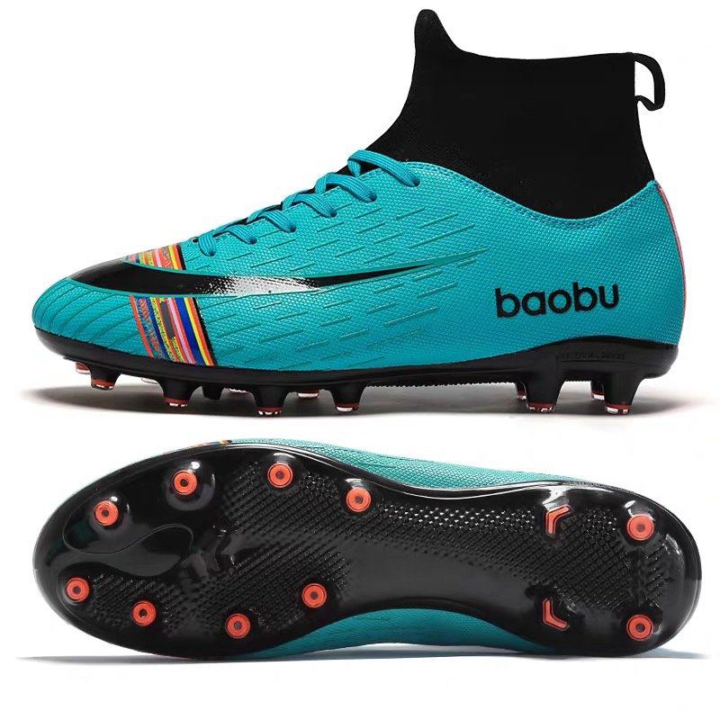 Fly Knitting Training shoe Manufacture Slip On Football Ankle Mid Cut Football Ball shoes Customer Brand soccer Boots Supplier