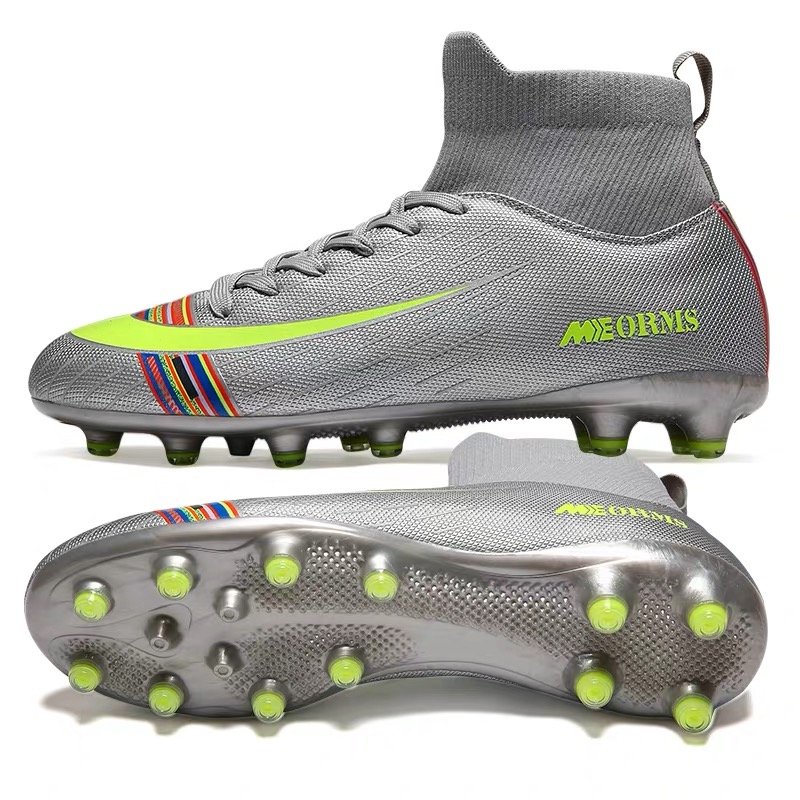 Fly Knitting Training shoe Manufacture Slip On Football Ankle Mid Cut Football Ball shoes Customer Brand soccer Boots Supplier