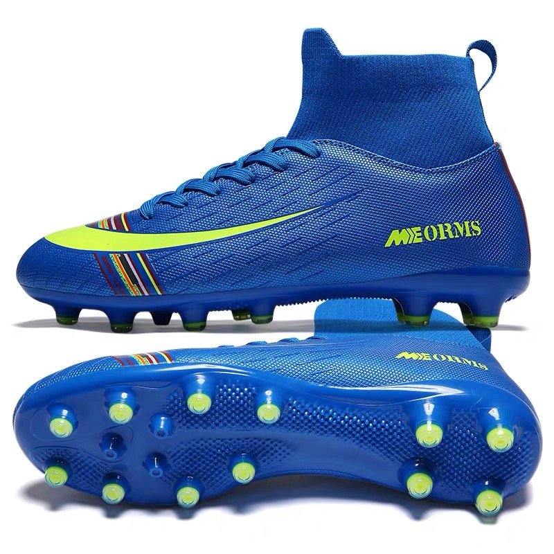 Fly Knitting Training shoe Manufacture Slip On Football Ankle Mid Cut Football Ball shoes Customer Brand soccer Boots Supplier